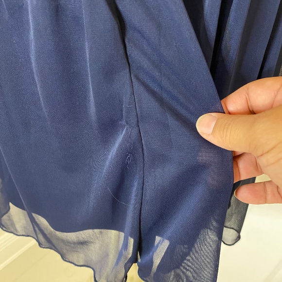 By & By Blue Lace and Silver sequin spaghetti straps Sz 1 -D0007 - Picture 3 of 5